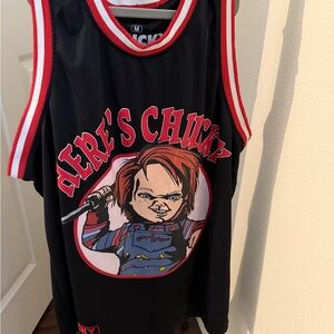 Hot Topic Black and Red Chucky Tank Top